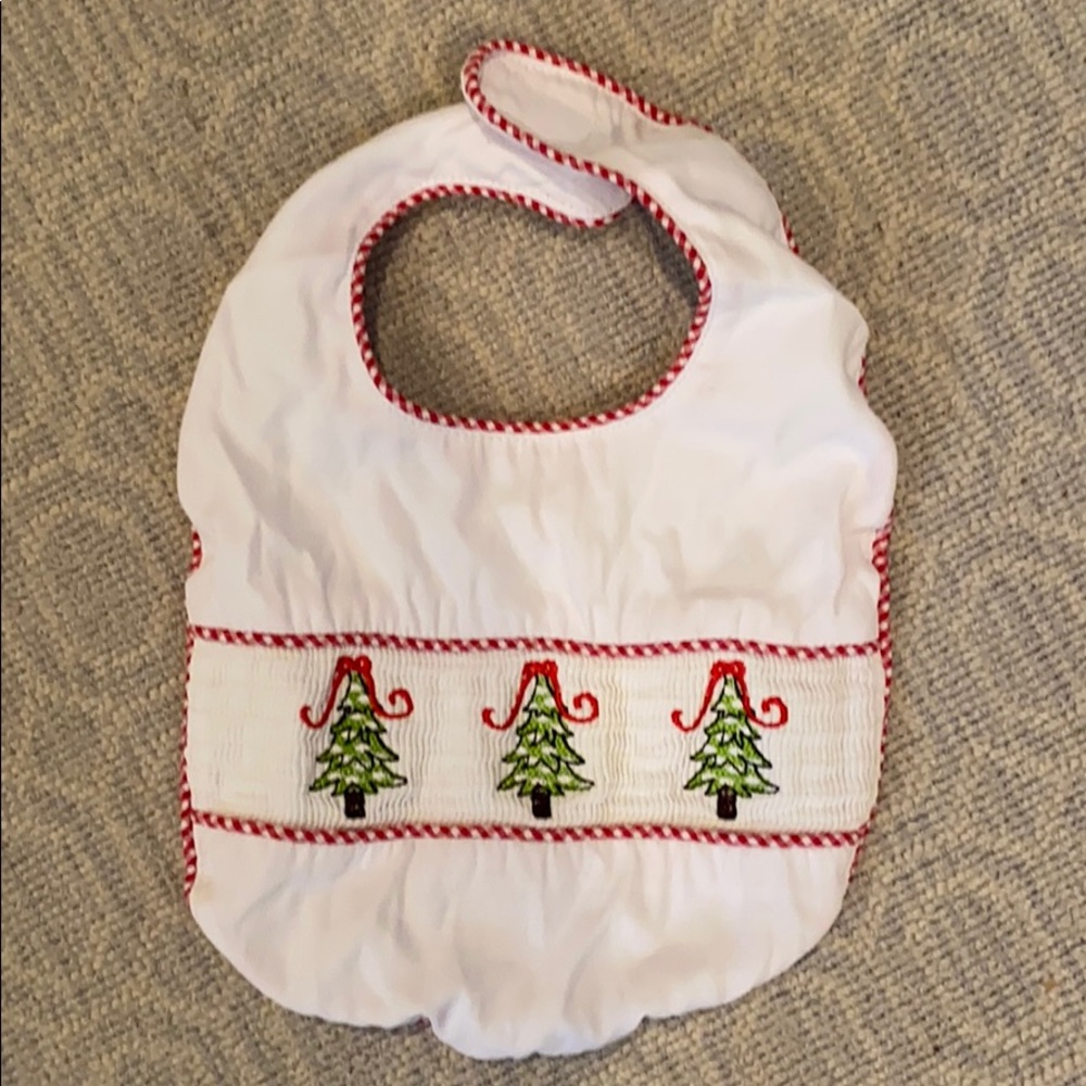 Smocked Christmas bib